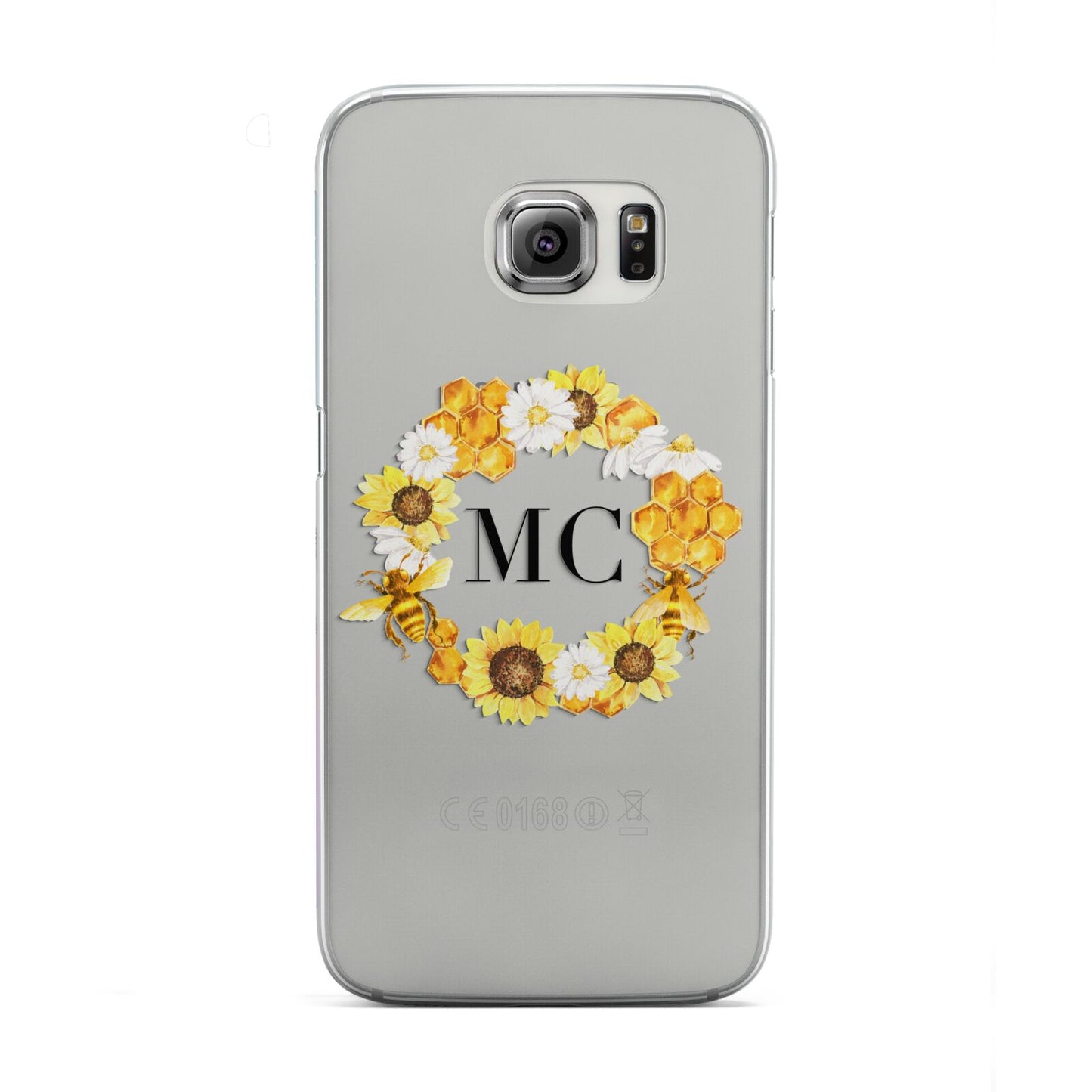Bee Sunflower Wreath Personalised Initials Samsung Galaxy S6 Edge Case