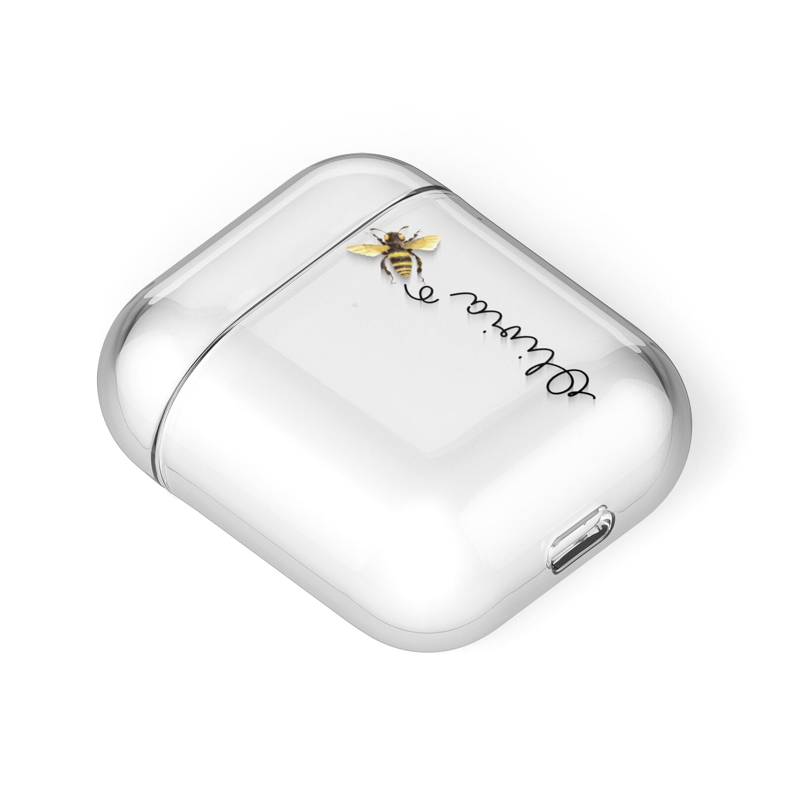 Bee in Flight Personalised Name AirPods Case Laid Flat