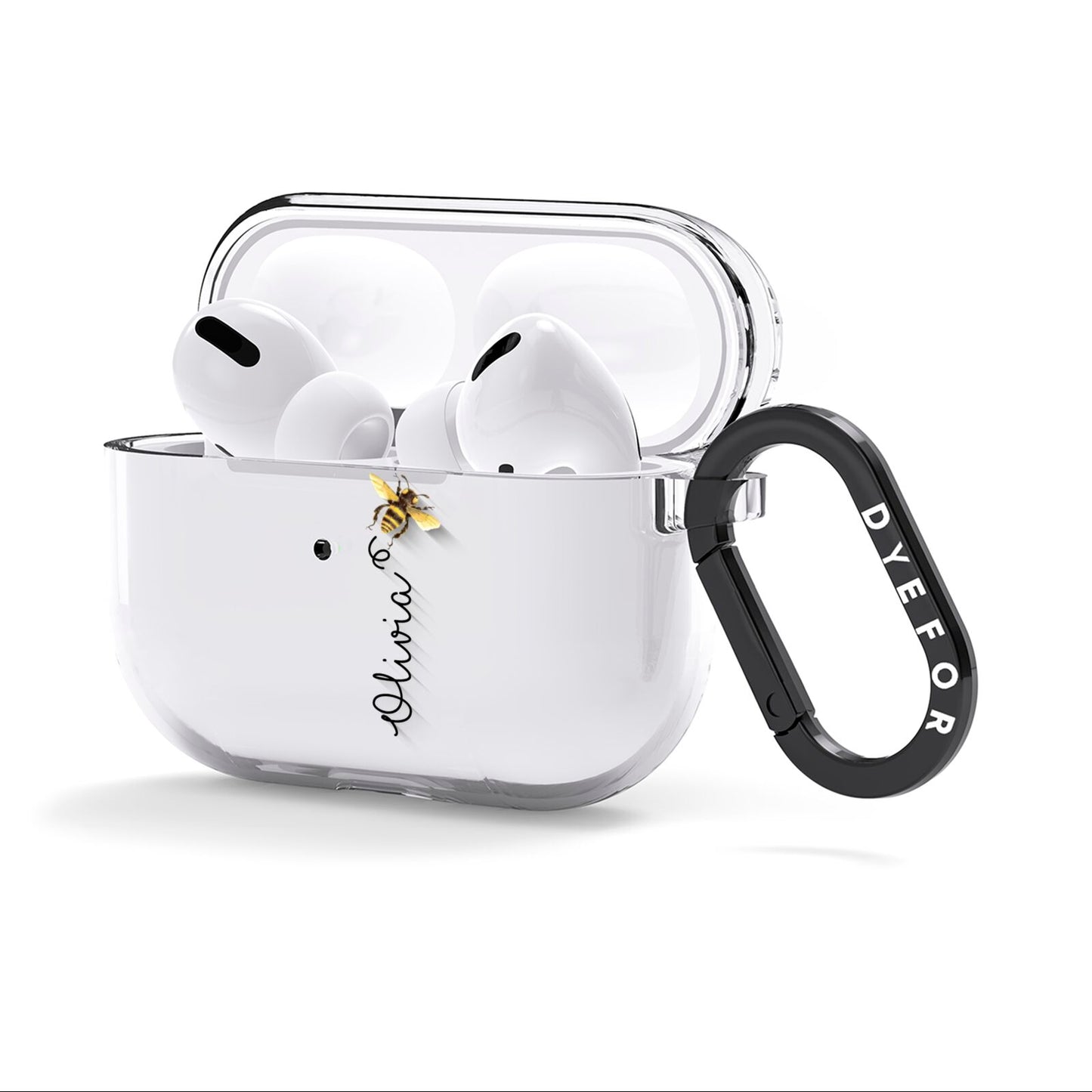 Bee in Flight Personalised Name AirPods Clear Case 3rd Gen Side Image