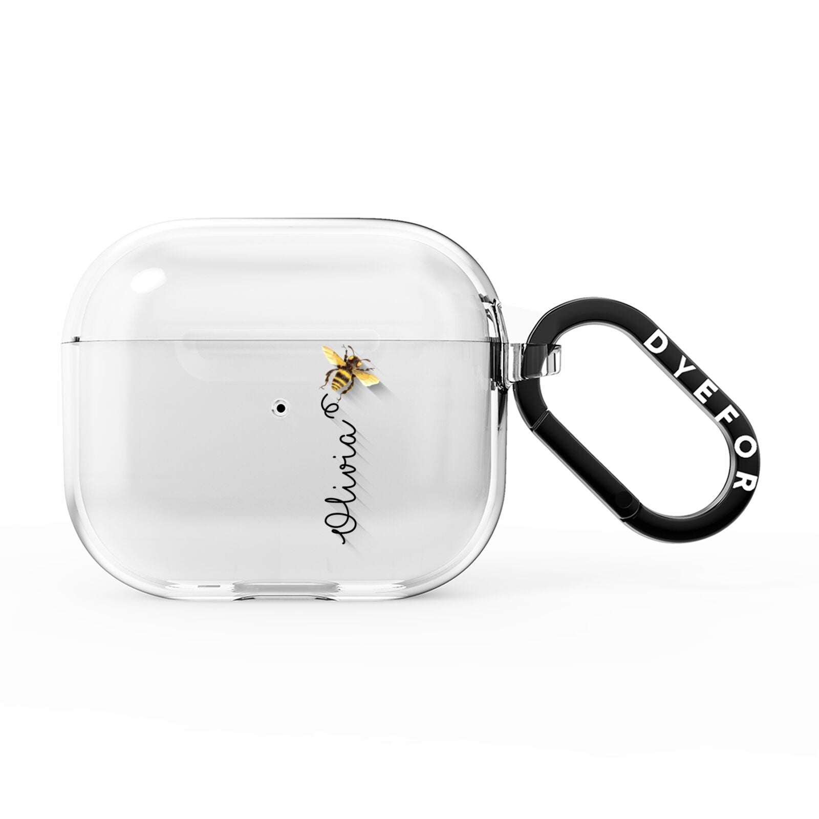 Bee in Flight Personalised Name AirPods Clear Case 3rd Gen