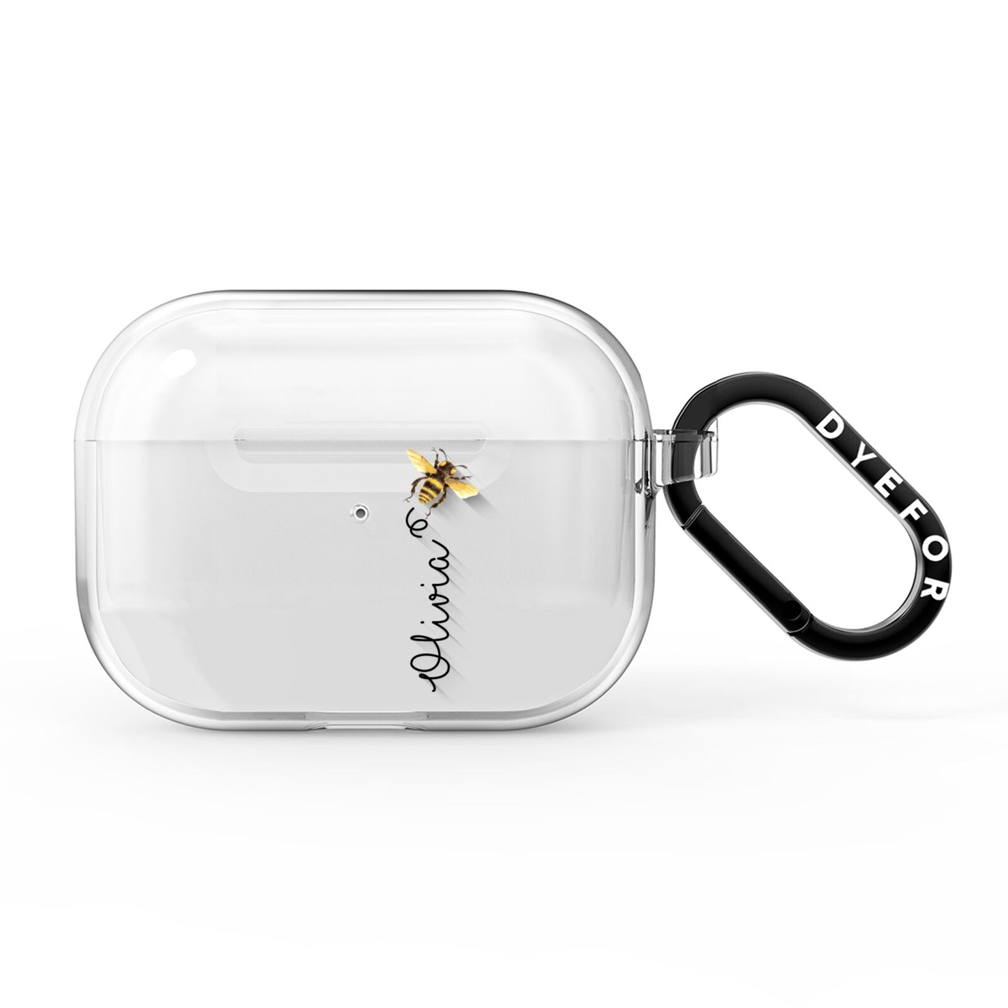 Bee in Flight Personalised Name AirPods Pro Clear Case