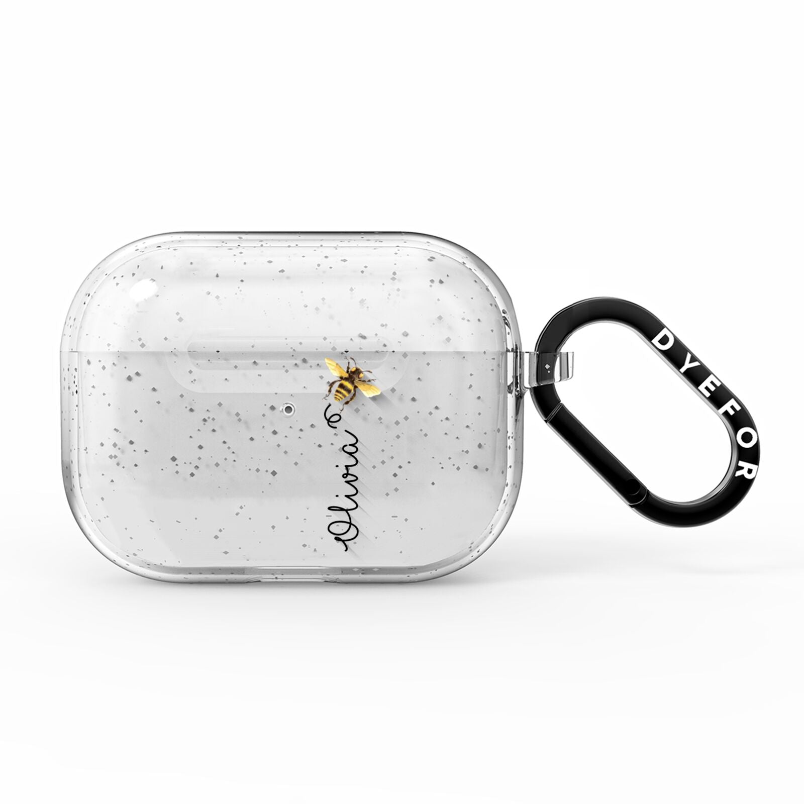 Bee in Flight Personalised Name AirPods Pro Glitter Case