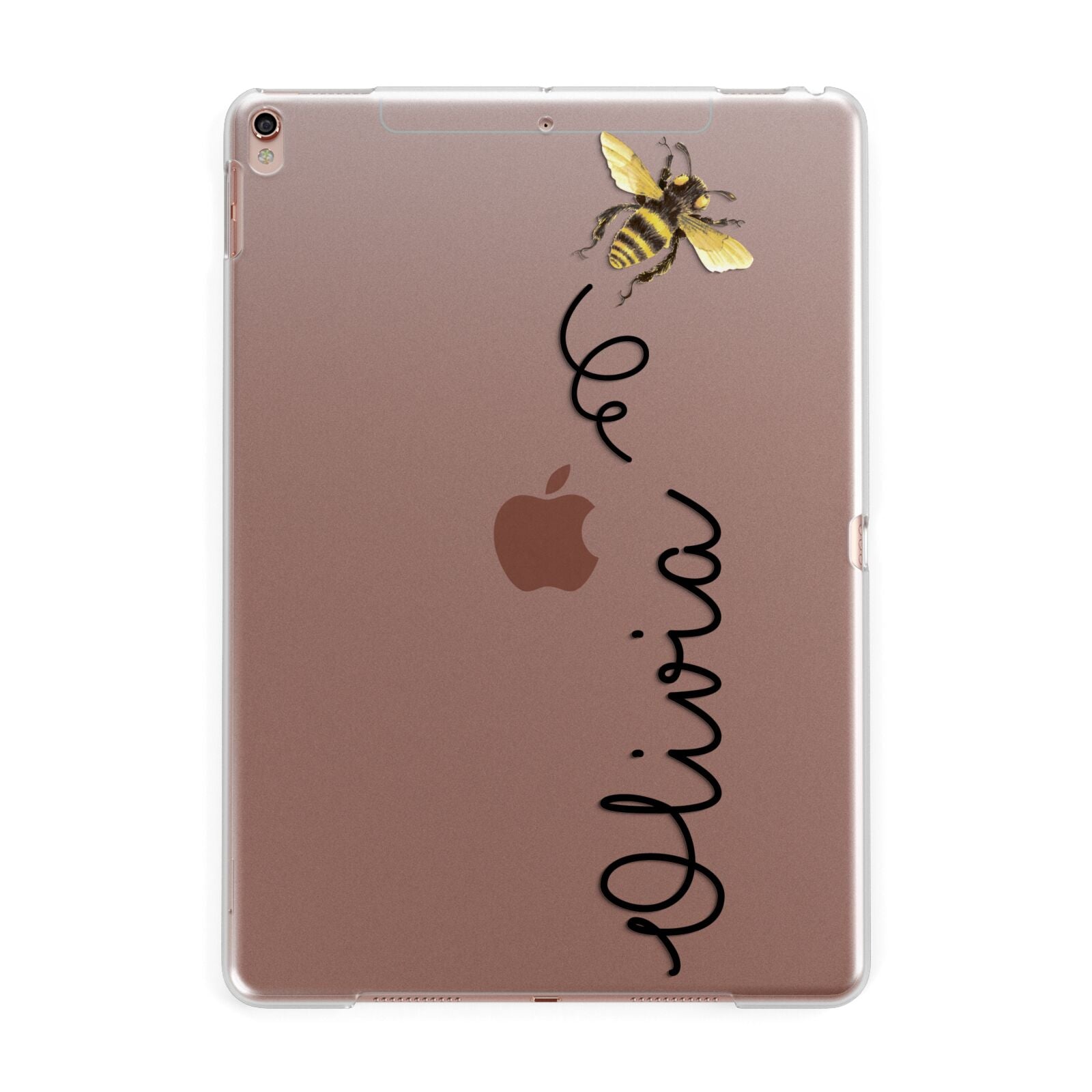 Bee in Flight Personalised Name Apple iPad Rose Gold Case
