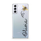 Bee in Flight Personalised Name Samsung S21 Plus Phone Case