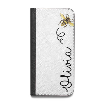 Bee in Flight Personalised Name Vegan Leather Flip Samsung Case
