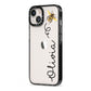 Bee in Flight Personalised Name iPhone 13 Black Impact Case Side Angle on Silver phone