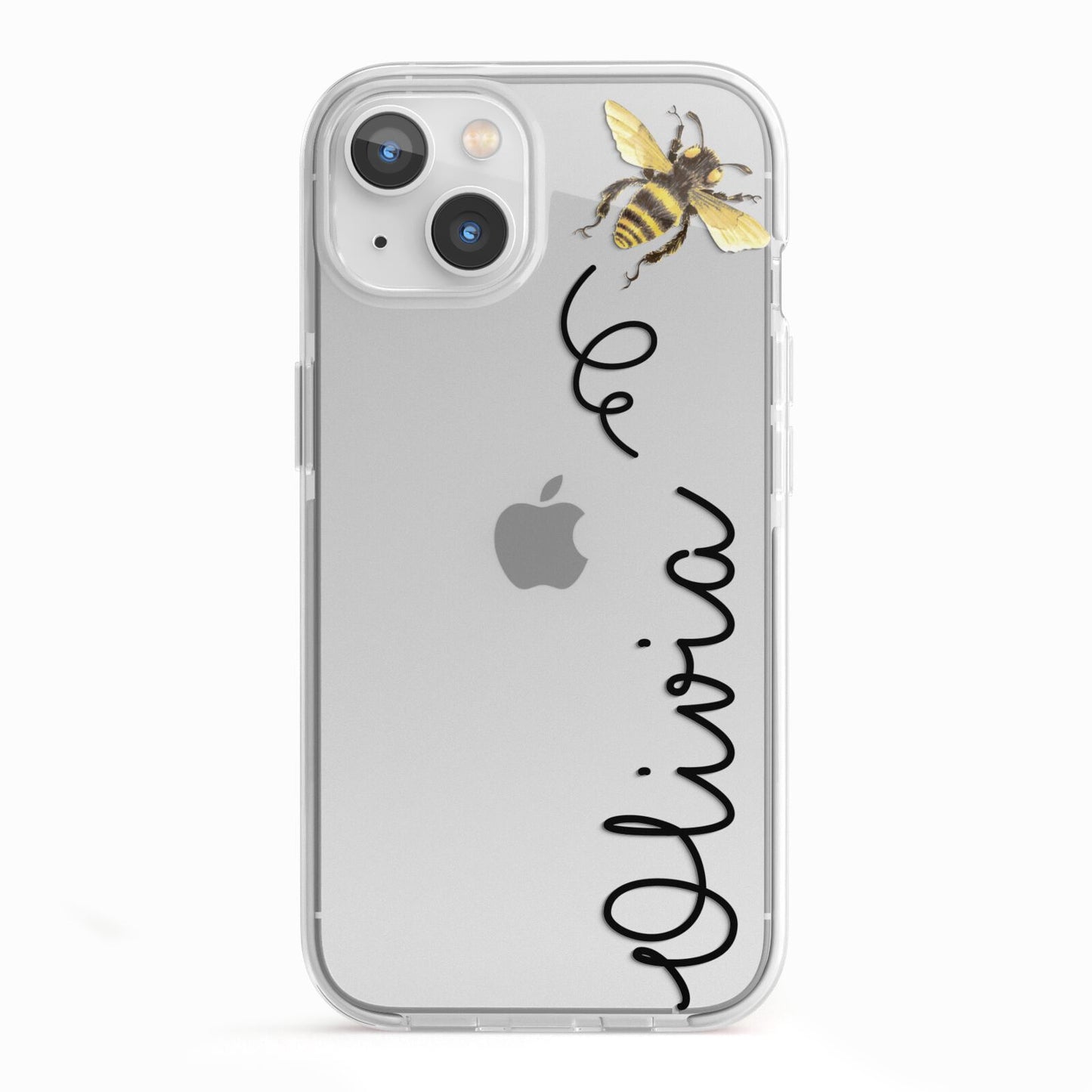 Bee in Flight Personalised Name iPhone 13 TPU Impact Case with White Edges