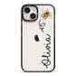 Bee in Flight Personalised Name iPhone 14 Black Impact Case on Silver phone