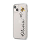 Bee in Flight Personalised Name iPhone 14 Plus Clear Tough Case Starlight Angled Image