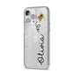 Bee in Flight Personalised Name iPhone 14 Pro Max Glitter Tough Case Silver Angled Image