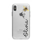 Bee in Flight Personalised Name iPhone X Bumper Case on Silver iPhone Alternative Image 1