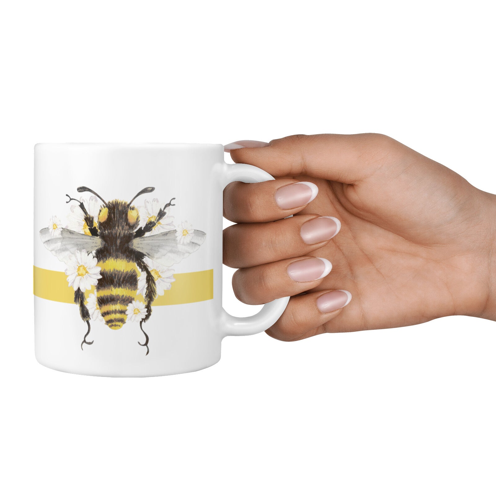 Bees Daisies Personalised Names 10oz Mug Alternative Image 4