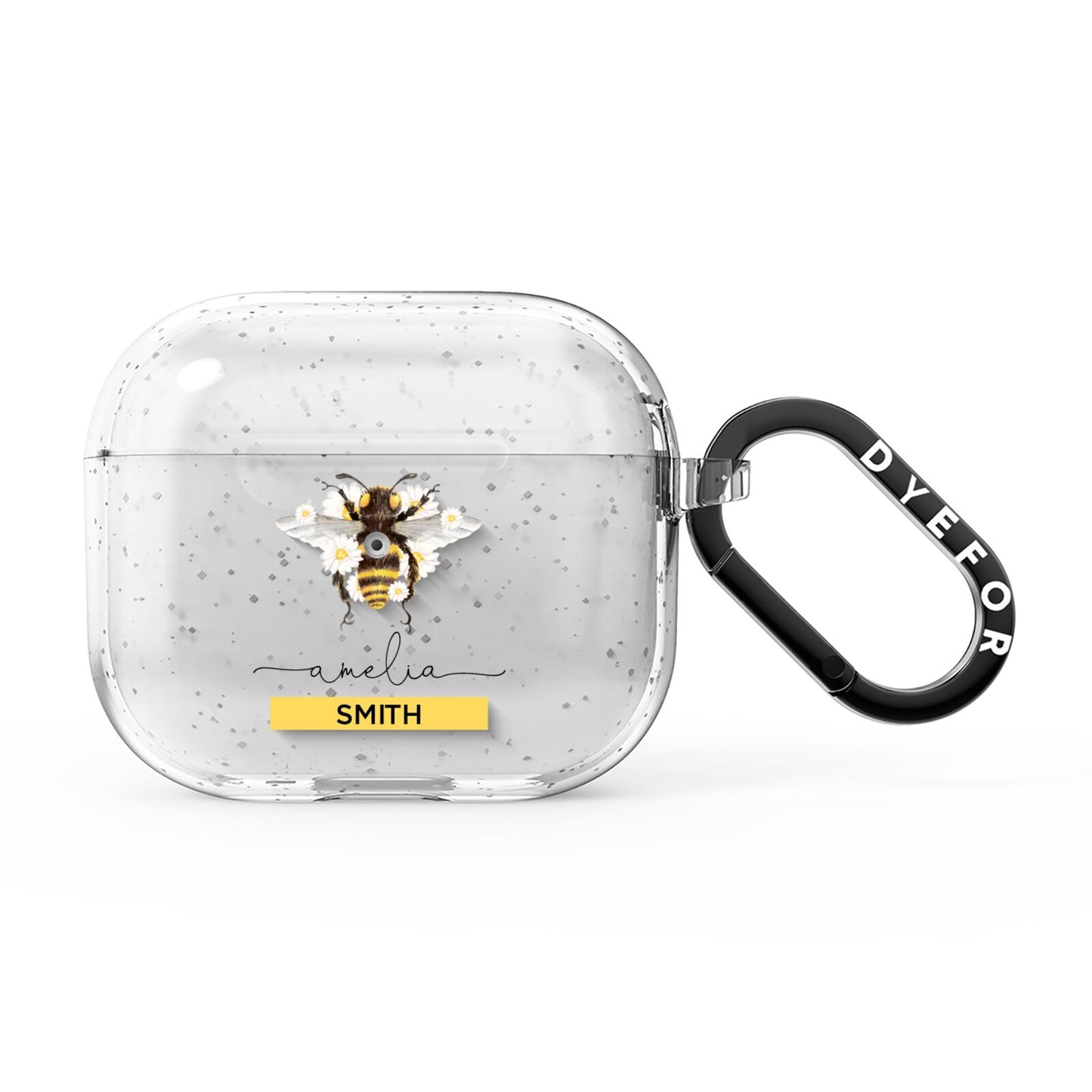 Bees Daisies Personalised Names AirPods Glitter Case 3rd Gen