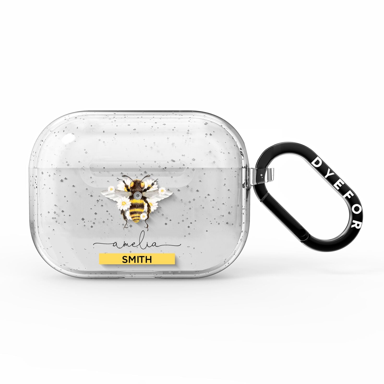 Bees Daisies Personalised Names AirPods Pro Glitter Case