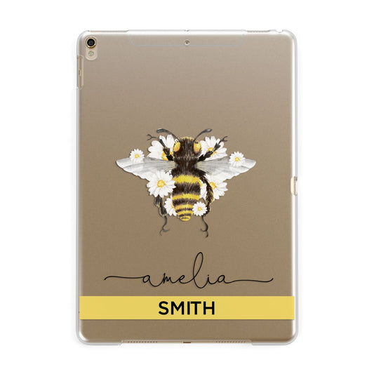 Bees Daisies Personalised Names Apple iPad Gold Case