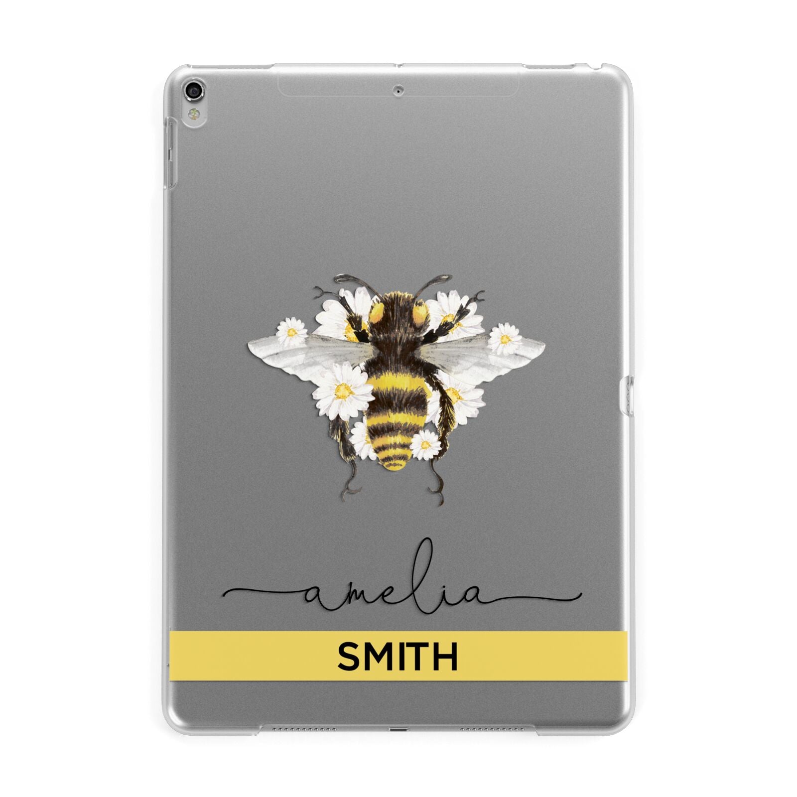 Bees Daisies Personalised Names Apple iPad Silver Case