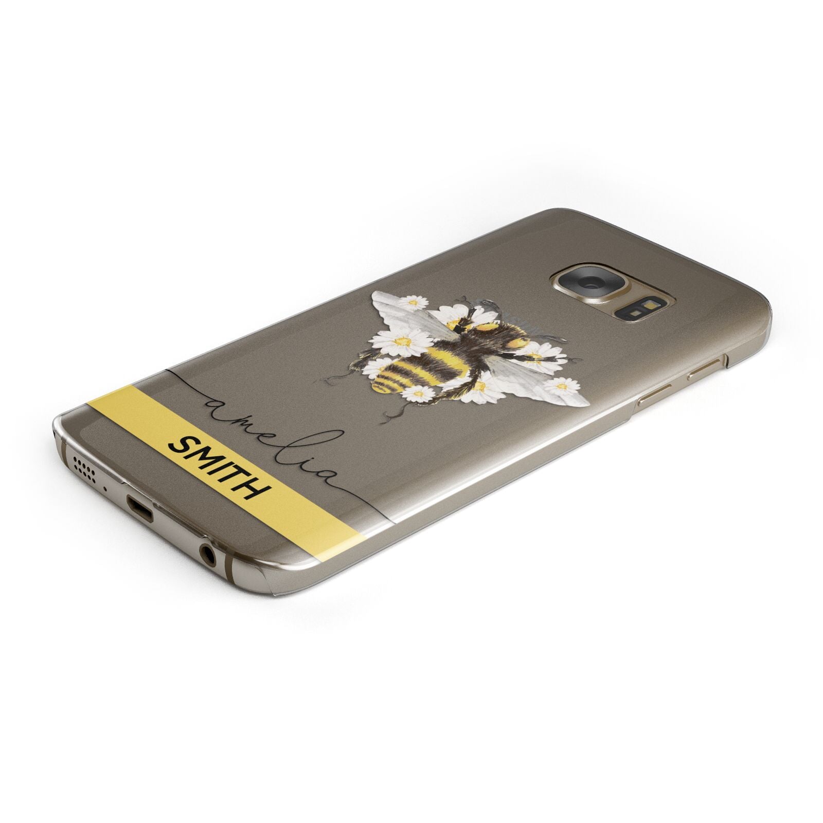 Bees Daisies Personalised Names Samsung Galaxy Case Bottom Cutout