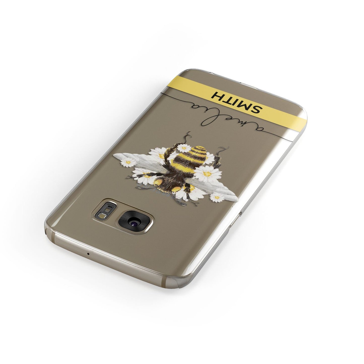 Bees Daisies Personalised Names Samsung Galaxy Case Front Close Up