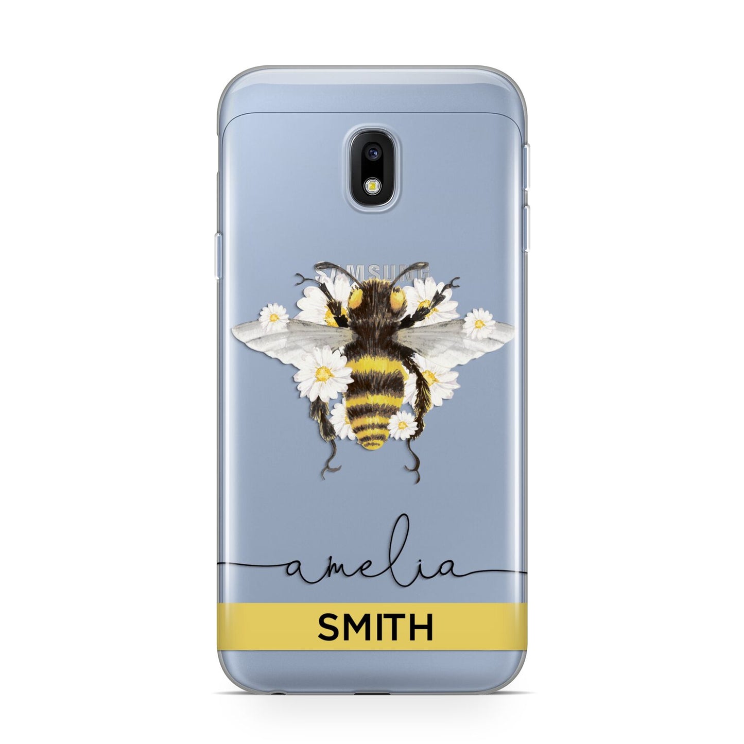 Bees Daisies Personalised Names Samsung Galaxy J3 2017 Case