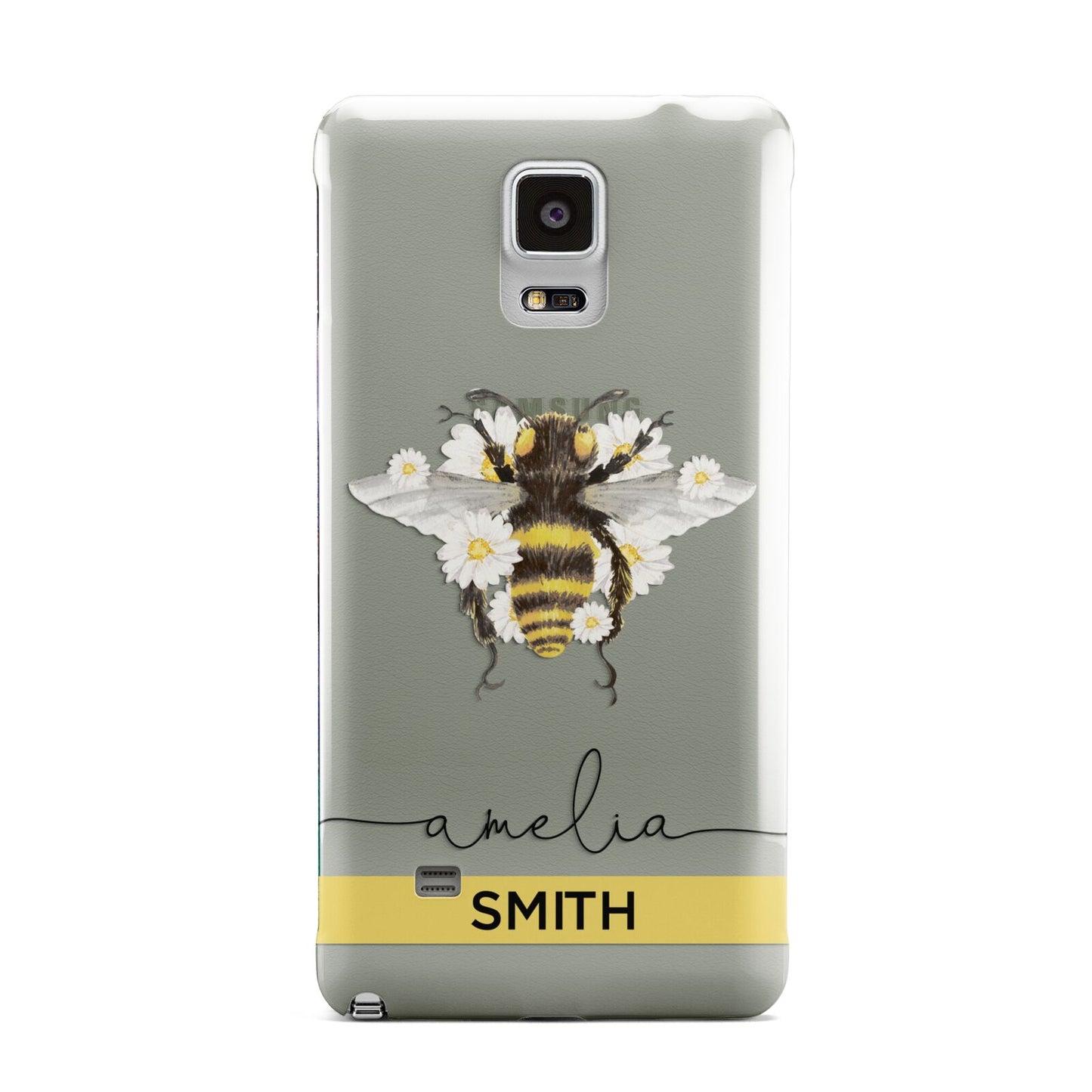 Bees Daisies Personalised Names Samsung Galaxy Note 4 Case
