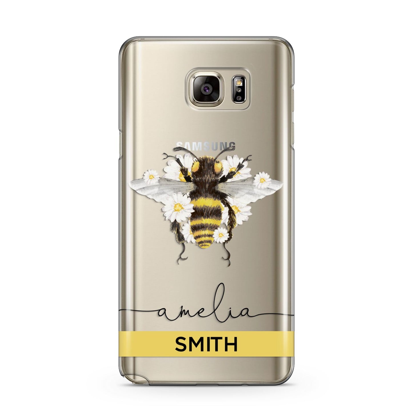 Bees Daisies Personalised Names Samsung Galaxy Note 5 Case