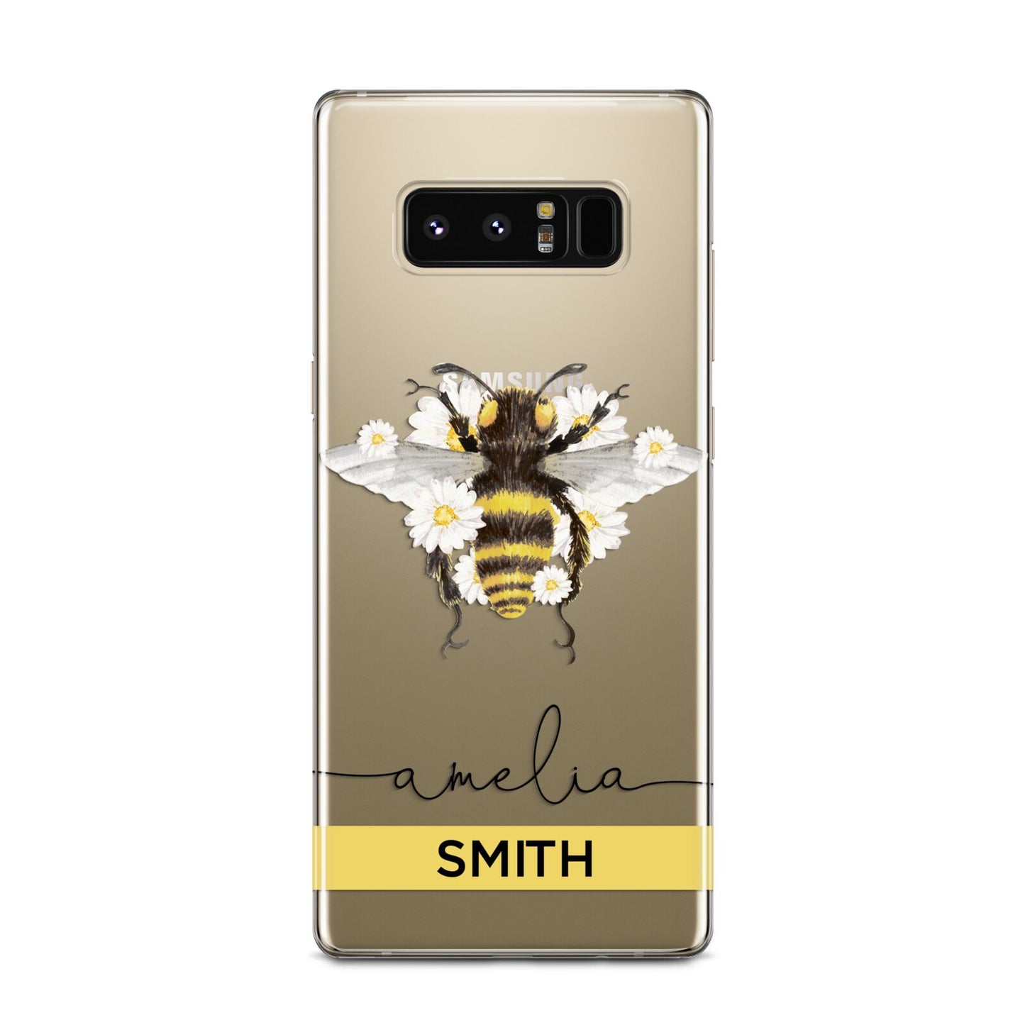 Bees Daisies Personalised Names Samsung Galaxy Note 8 Case