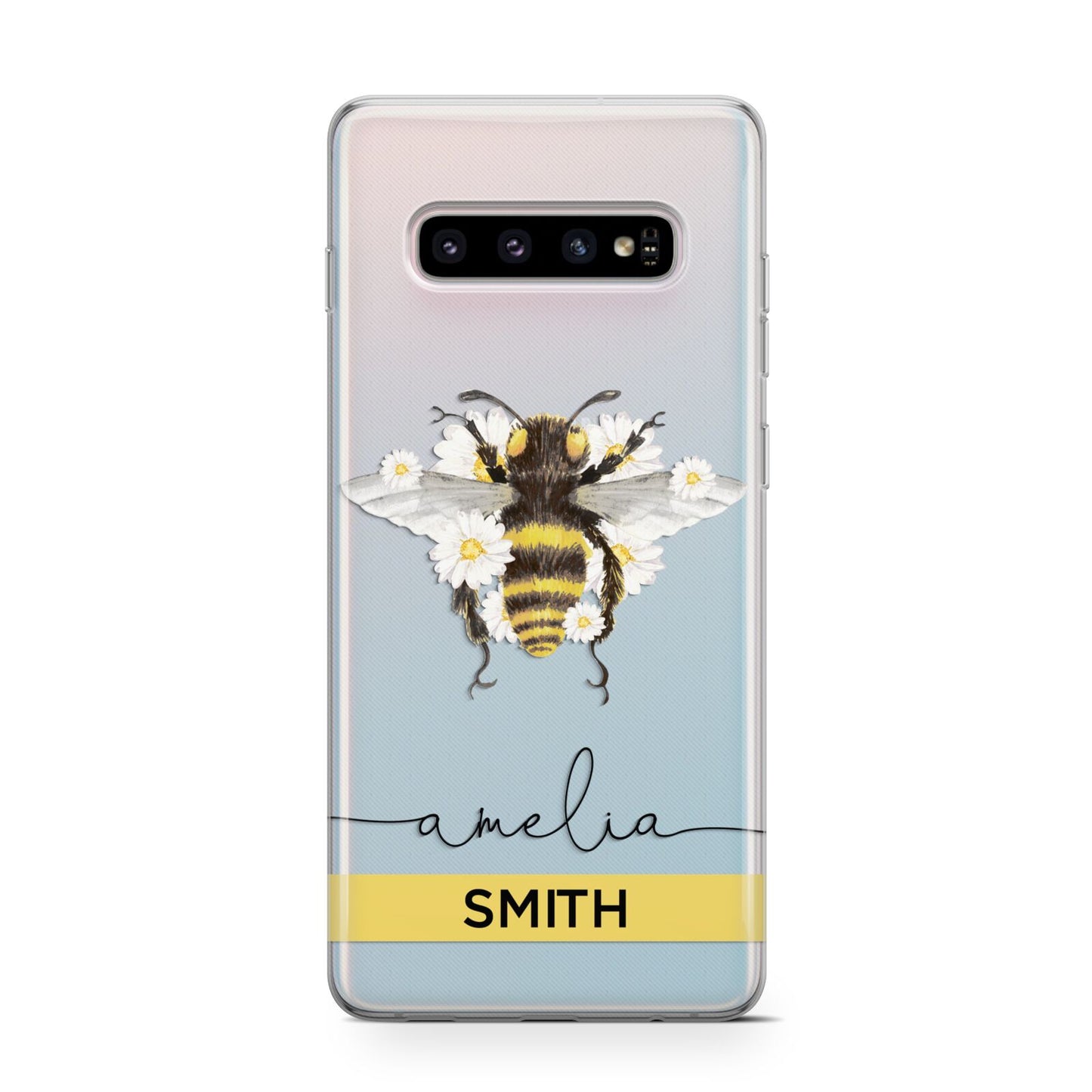 Bees Daisies Personalised Names Samsung Galaxy S10 Case