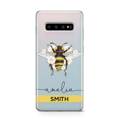 Bees Daisies Personalised Names Samsung Galaxy S10 Case