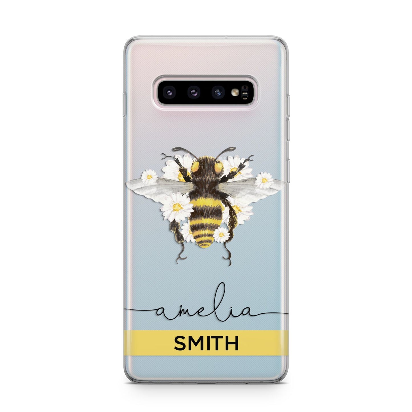 Bees Daisies Personalised Names Samsung Galaxy S10 Plus Case