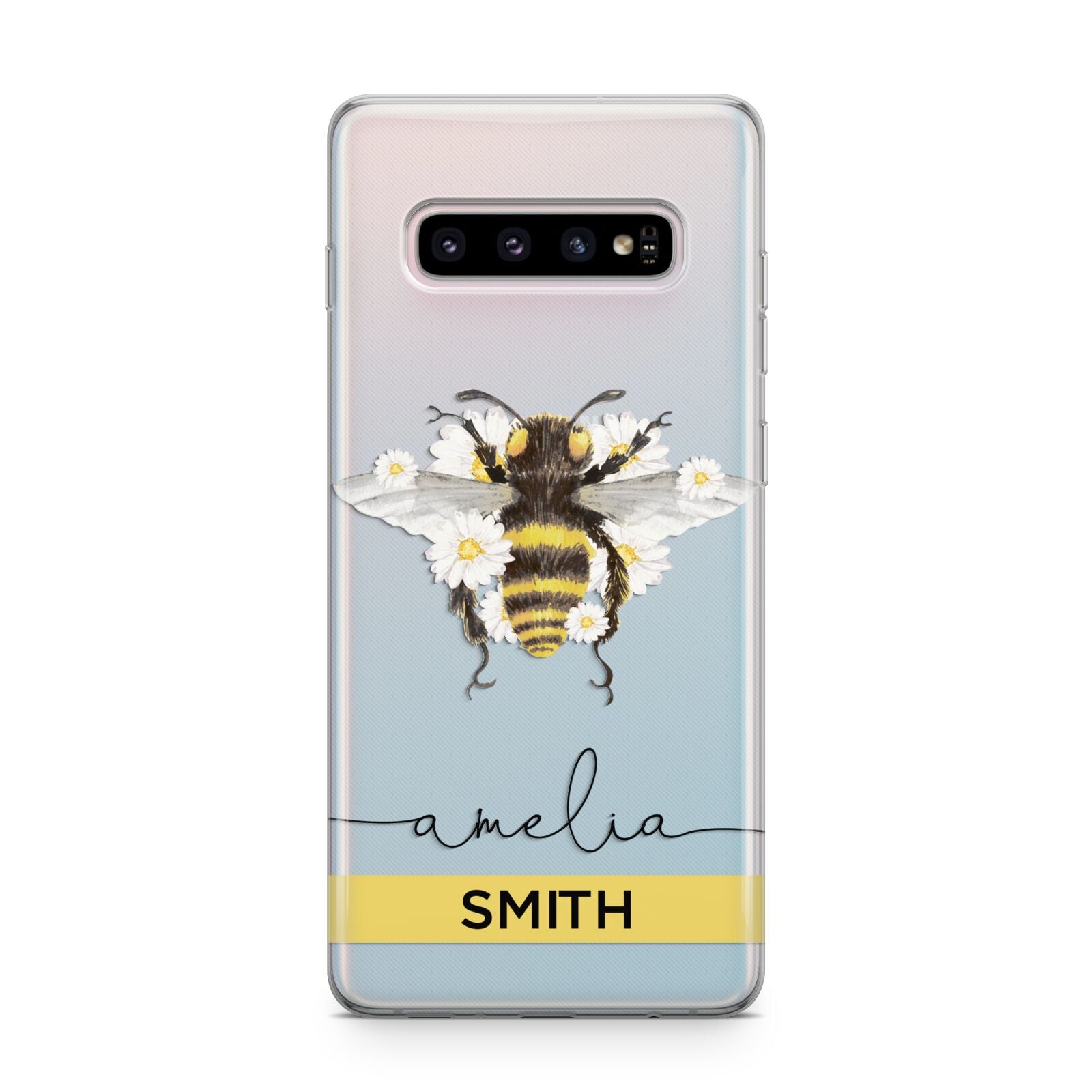 Bees Daisies Personalised Names Samsung Galaxy S10 Plus Case