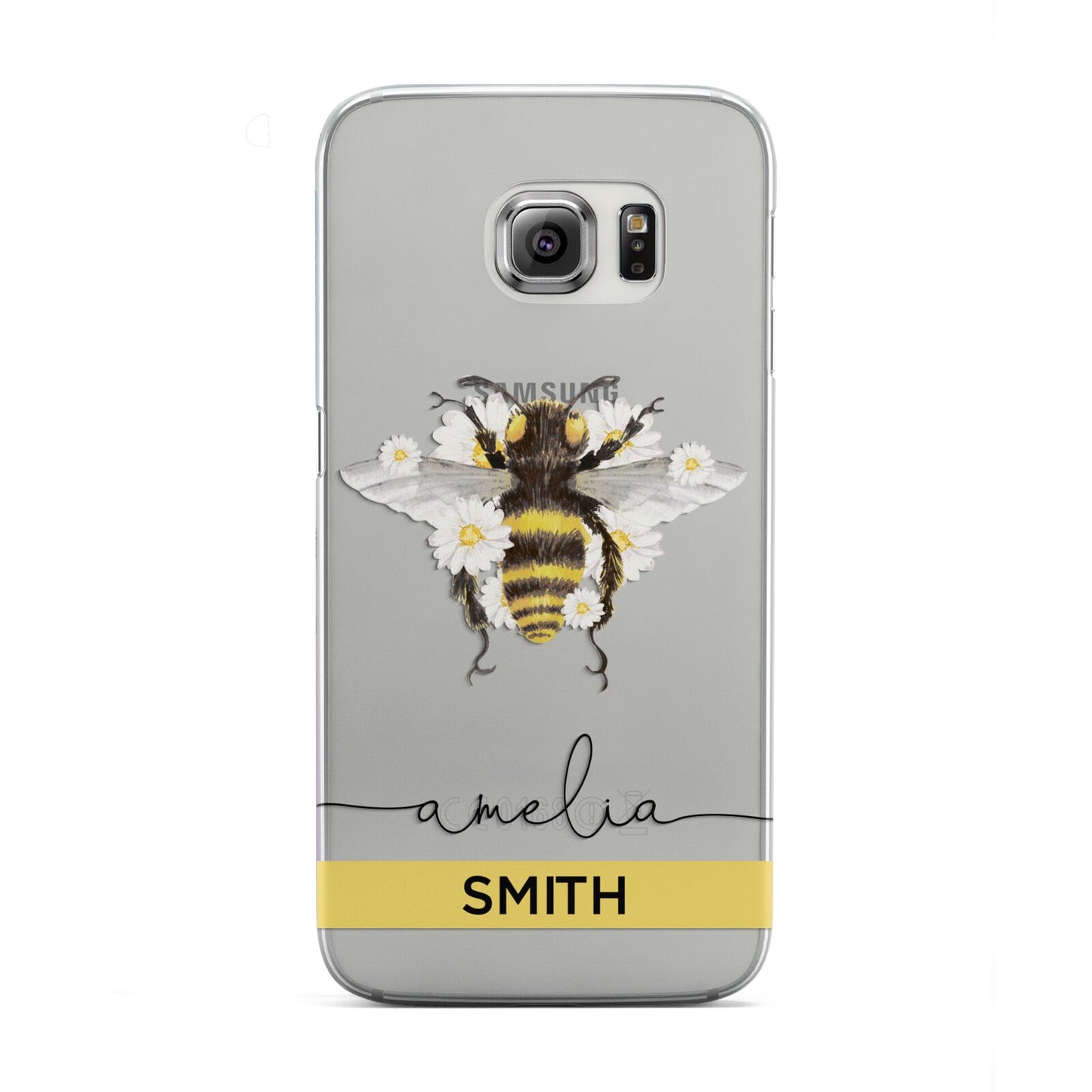 Bees Daisies Personalised Names Samsung Galaxy S6 Edge Case