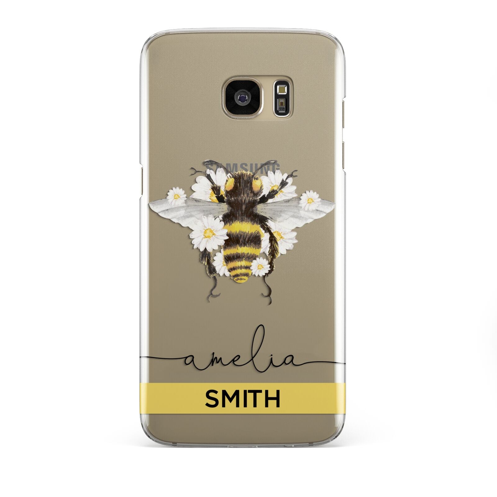 Bees Daisies Personalised Names Samsung Galaxy S7 Edge Case