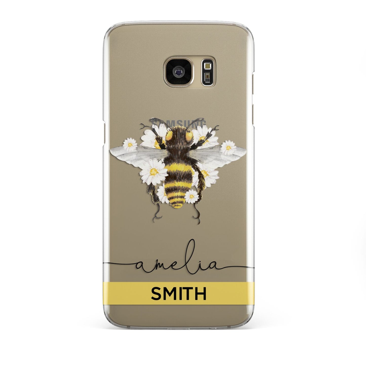 Bees Daisies Personalised Names Samsung Galaxy S7 Edge Case