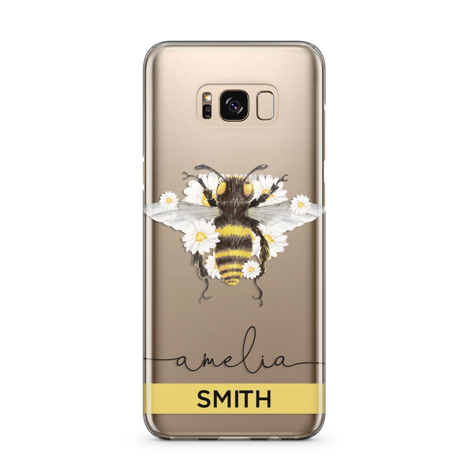 Bees Daisies Personalised Names Samsung Galaxy S8 Plus Case