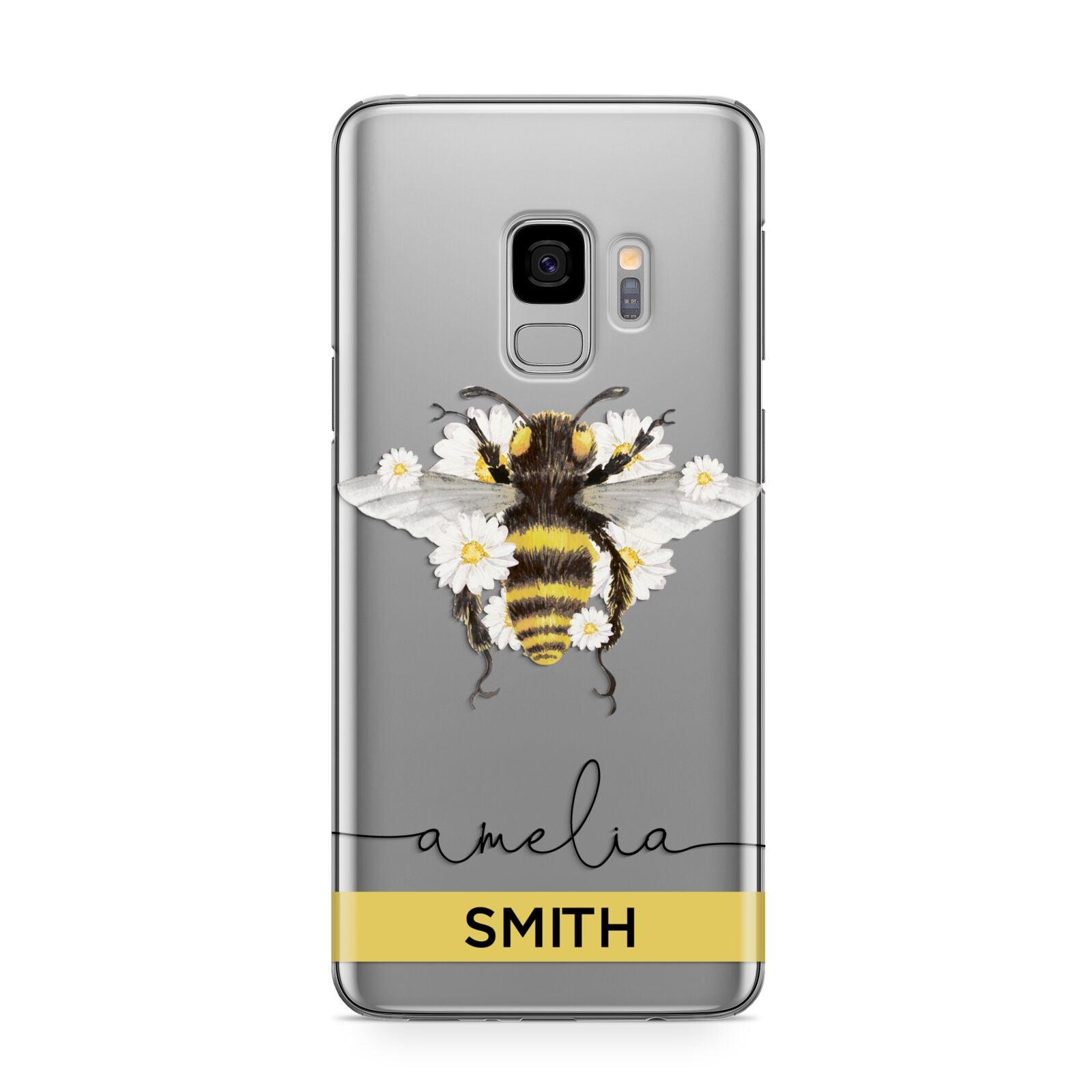 Bees Daisies Personalised Names Samsung Galaxy S9 Case