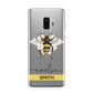 Bees Daisies Personalised Names Samsung Galaxy S9 Plus Case on Silver phone