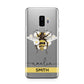 Bees Daisies Personalised Names Samsung Galaxy S9 Plus Case on Silver phone