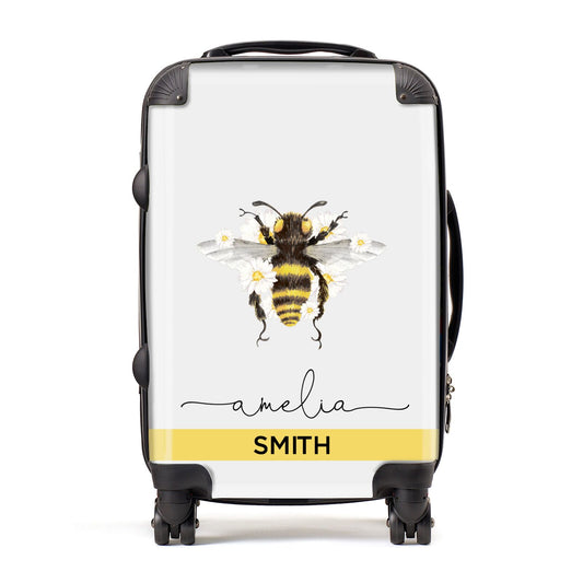 Bees Daisies Personalised Names Suitcase