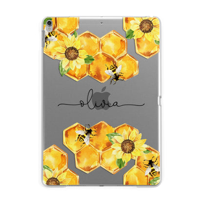 Bees Honeycomb Personalised Name Apple iPad Silver Case