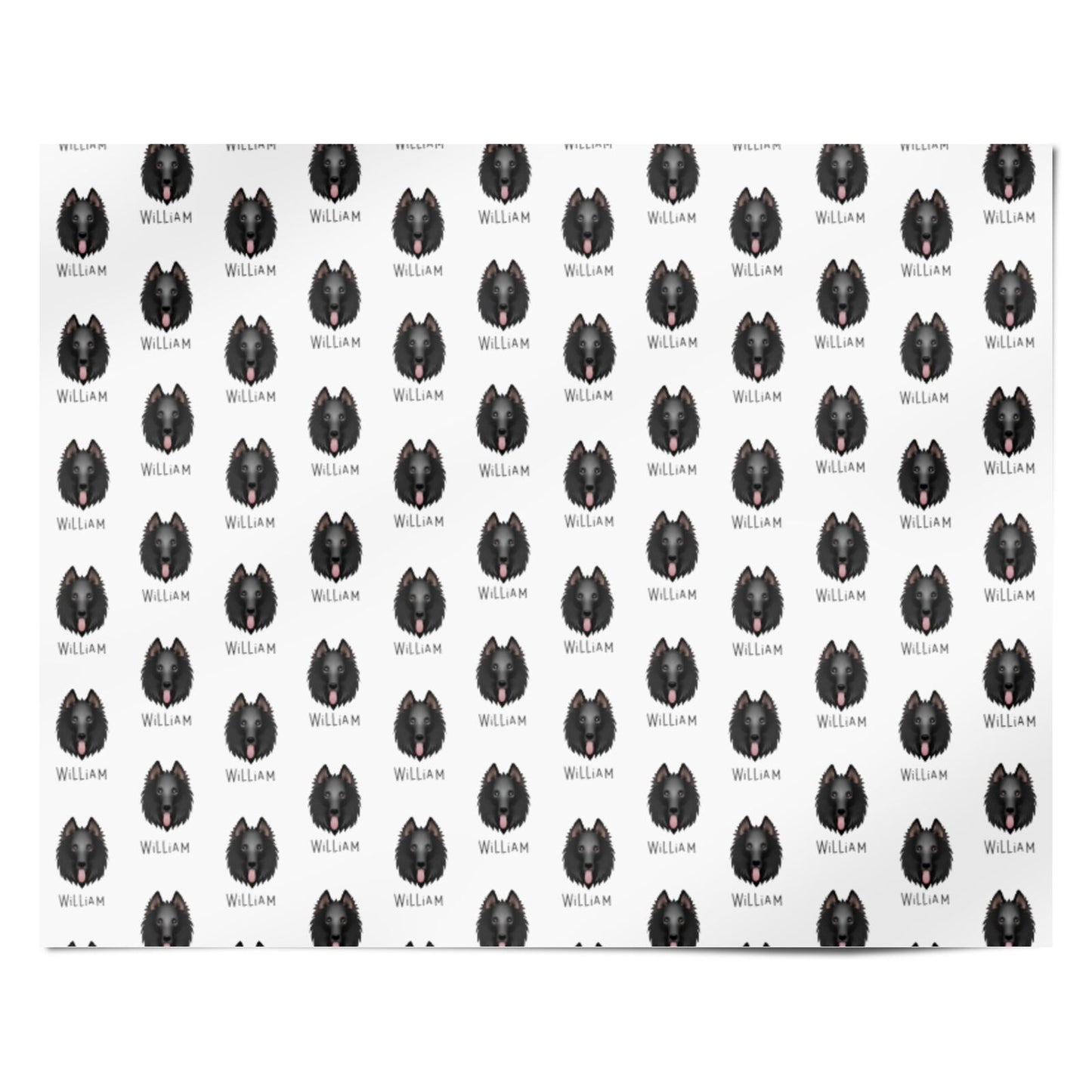 Belgian Groenendael Icon with Name Personalised Wrapping Paper Alternative