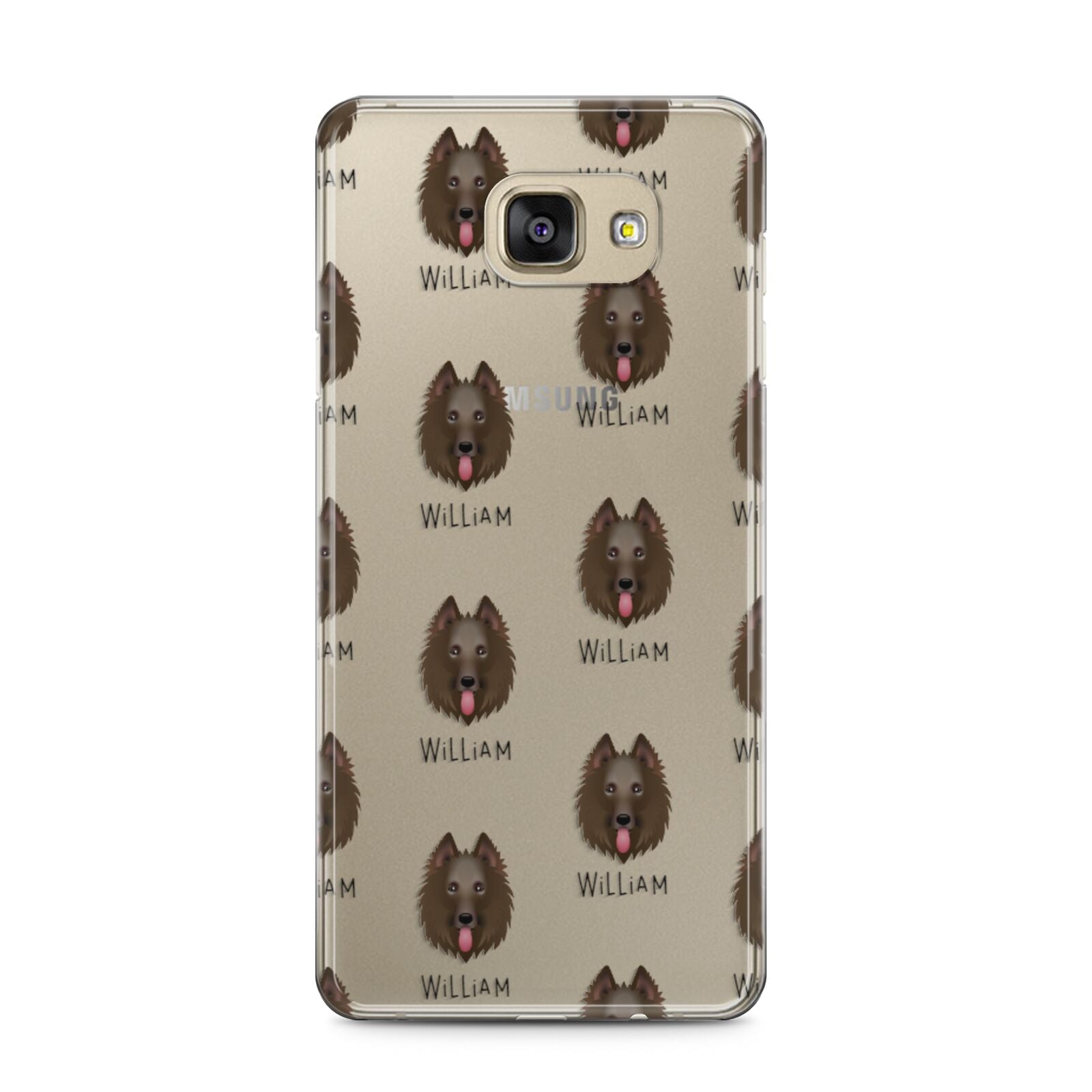 Belgian Groenendael Icon with Name Samsung Galaxy A5 2016 Case on gold phone