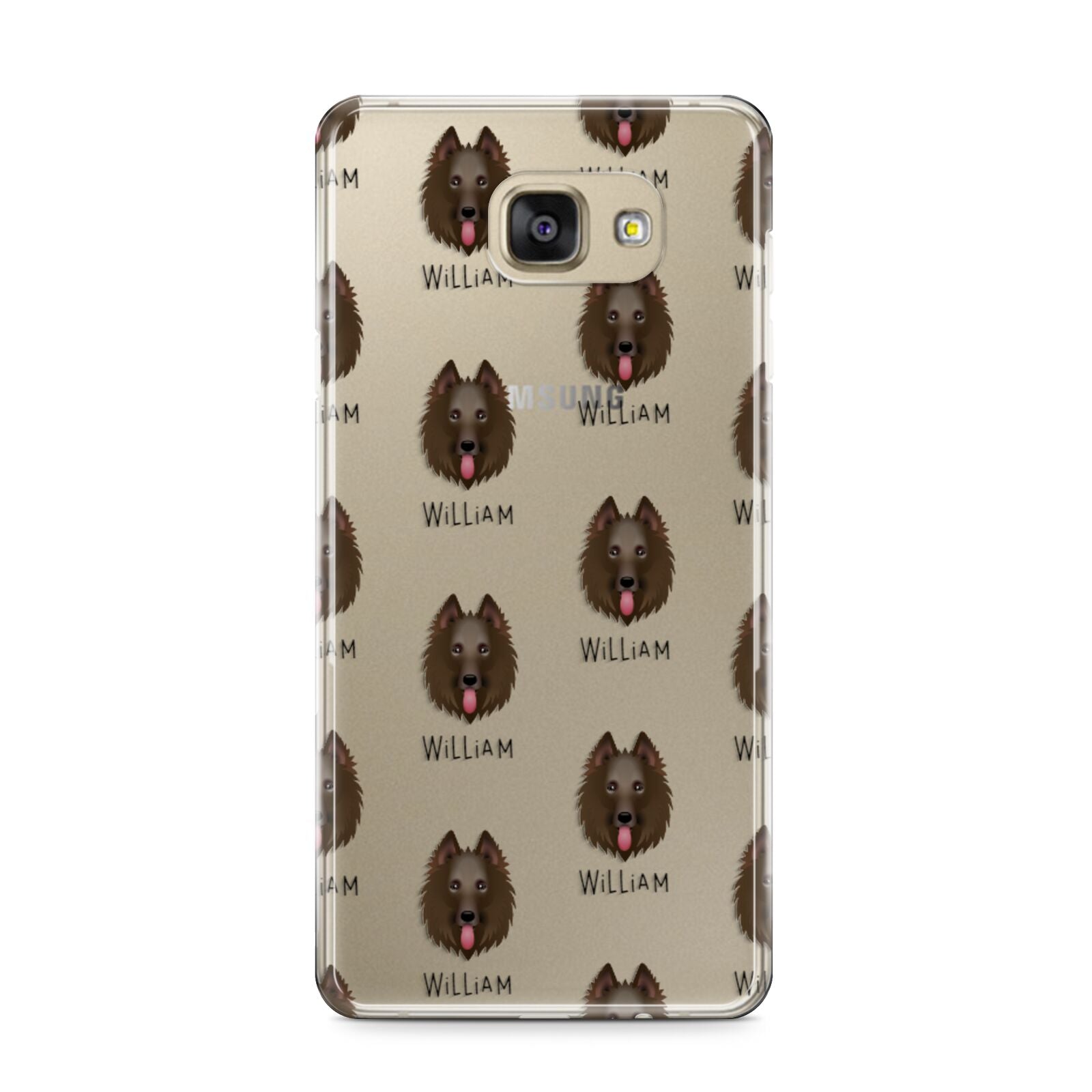 Belgian Groenendael Icon with Name Samsung Galaxy A9 2016 Case on gold phone