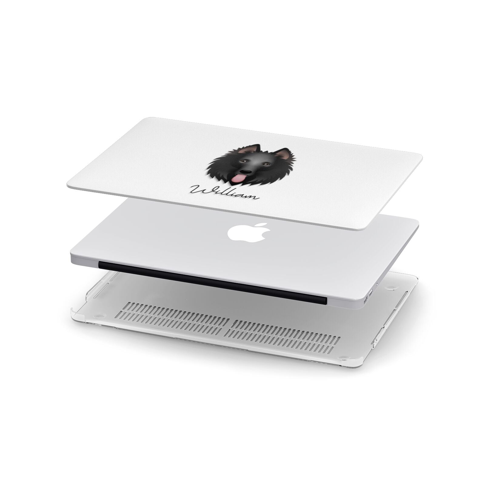 Belgian Groenendael Personalised Apple MacBook Case in Detail