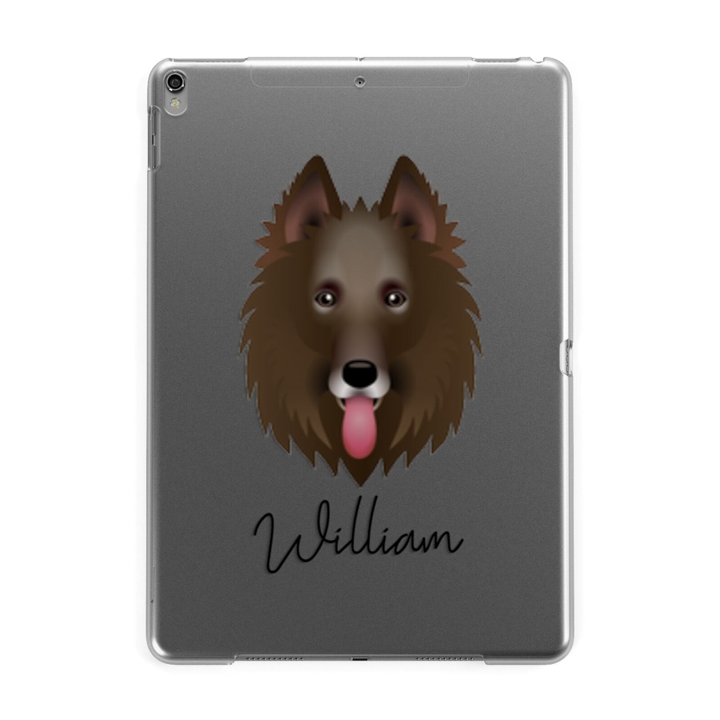 Belgian Groenendael Personalised Apple iPad Grey Case