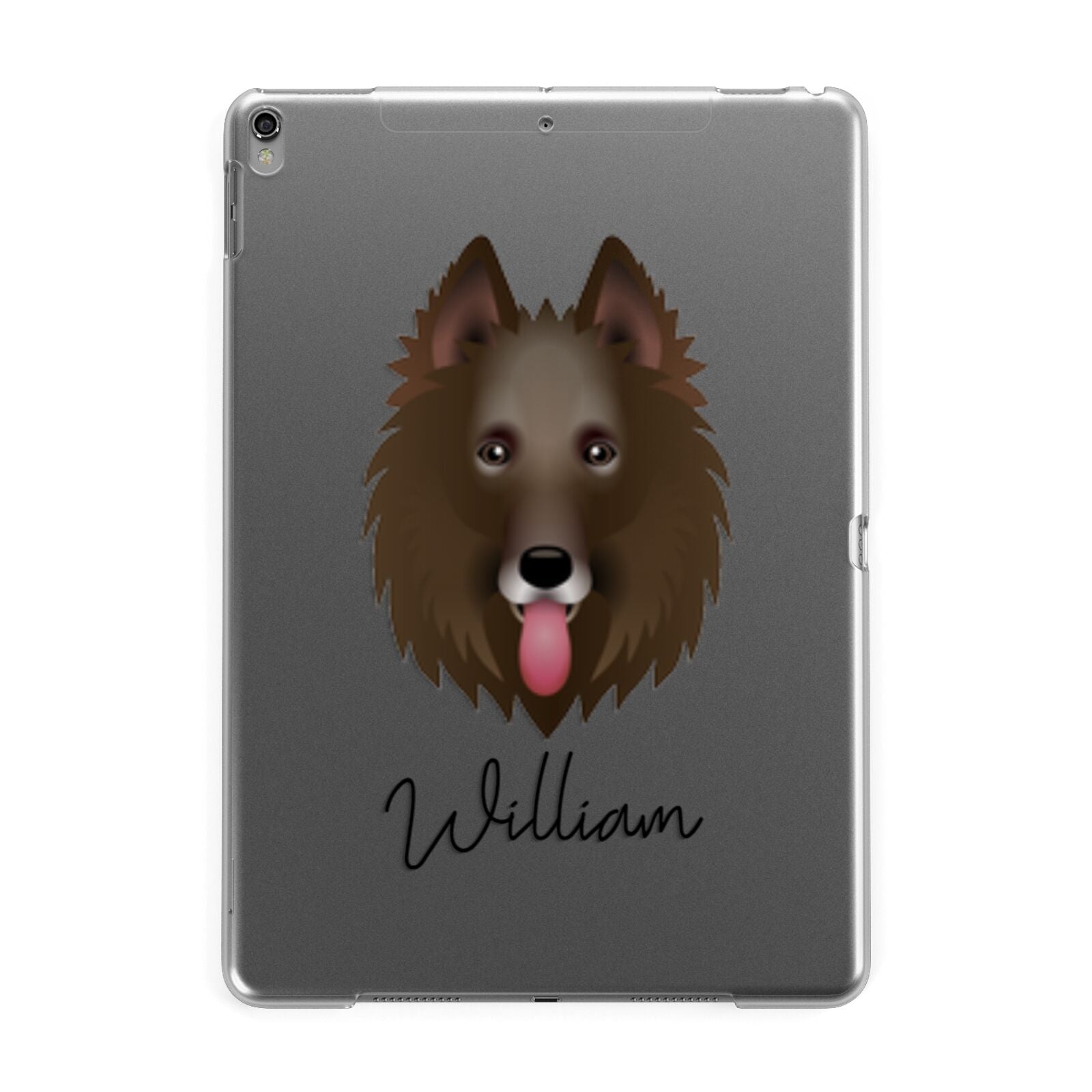 Belgian Groenendael Personalised Apple iPad Grey Case
