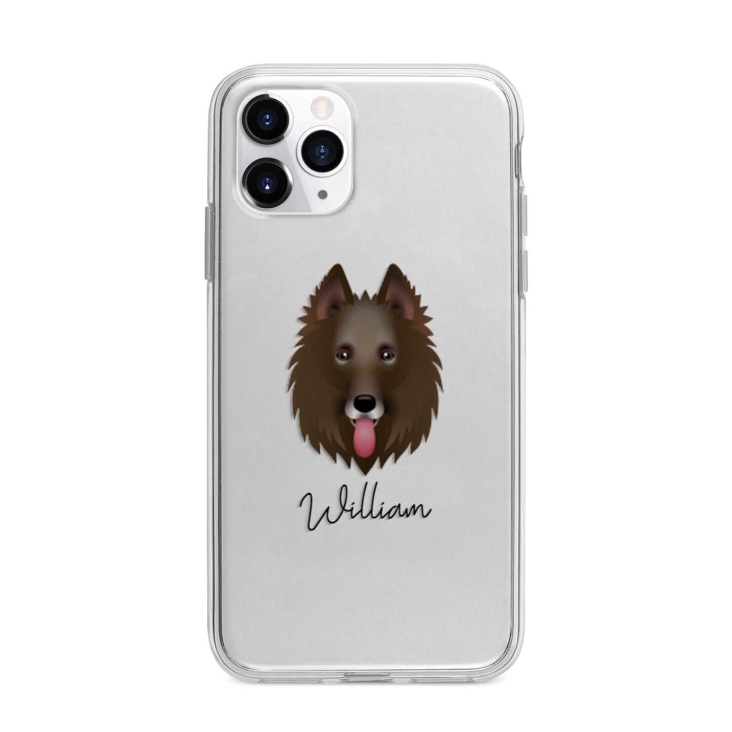 Belgian Groenendael Personalised Apple iPhone 11 Pro in Silver with Bumper Case