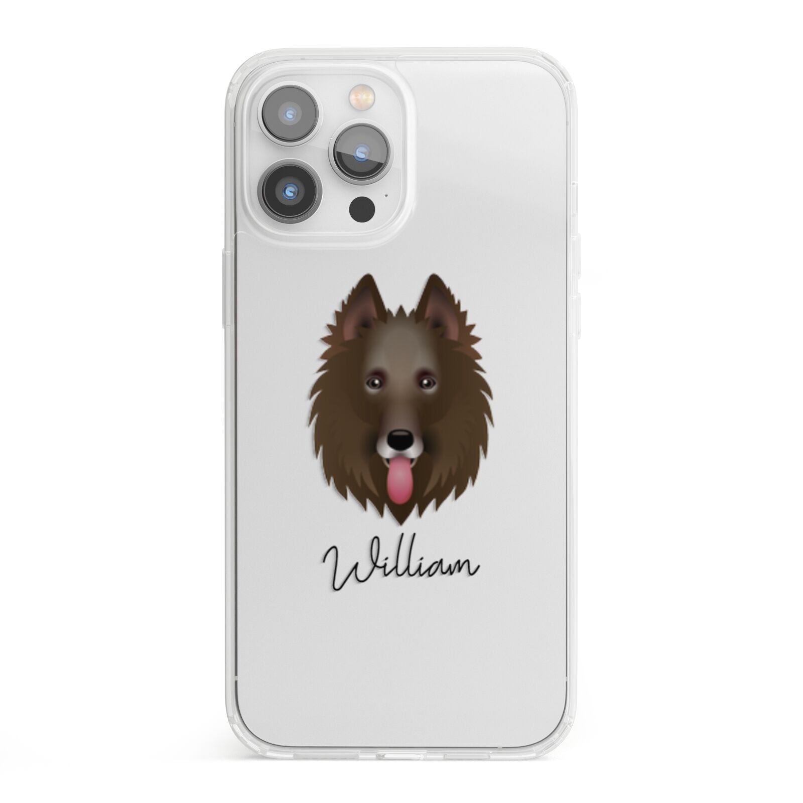 Belgian Groenendael Personalised iPhone 13 Pro Max Clear Bumper Case