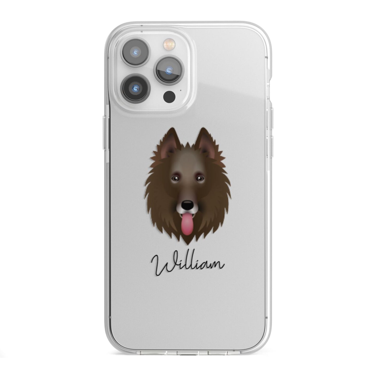 Belgian Groenendael Personalised iPhone 13 Pro Max TPU Impact Case with White Edges