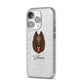 Belgian Groenendael Personalised iPhone 14 Pro Glitter Tough Case Silver Angled Image