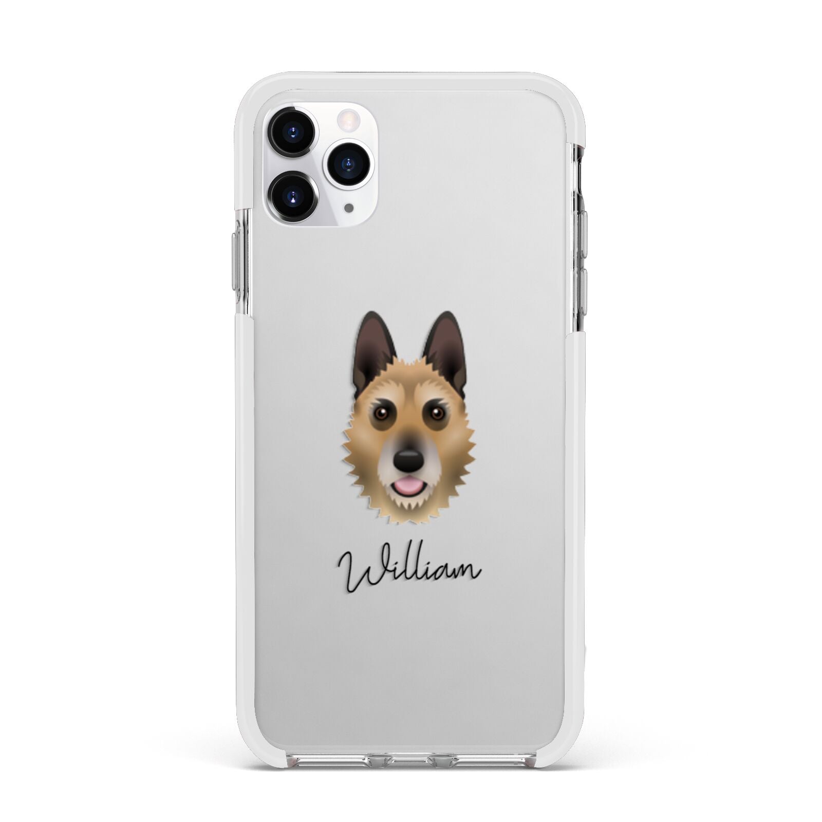 Belgian Laekenois Personalised Apple iPhone 11 Pro Max in Silver with White Impact Case